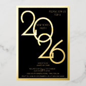 Modern New Year's Eve Party Foil Invitation (Recto)