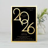 Modern New Year's Eve Party Foil Invitation (Debout devant)