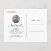 Modern Newborn Foto Unieke aankondiging van Baby Briefkaart (Achterkant)