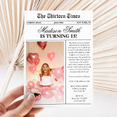 Modern Newspaper Photo 13th Birthday Kaart