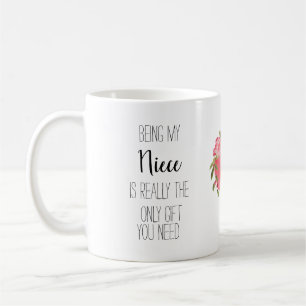 Modern Niece 'only gift' banter floral hart Koffiemok