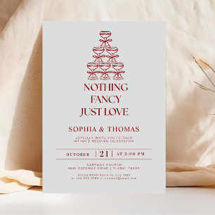 Modern Niets Fancy Alleen Liefde Elopement Kaart