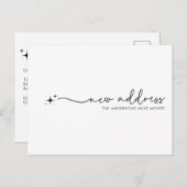 Modern Nieuw Adres Handgeschreven Scriptster Briefkaart (Voorkant / Achterkant)