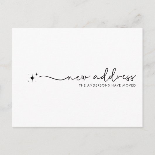 Modern Nieuw Adres Handgeschreven Scriptster Briefkaart (Voorkant)
