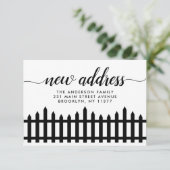 Modern Nieuw Adres Script Home Hek Omheining Verhu Aankondiging (Staand voorkant)