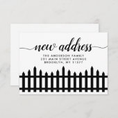 Modern Nieuw Adres Script Home Hek Omheining Verhu Aankondiging (Voorkant / Achterkant)