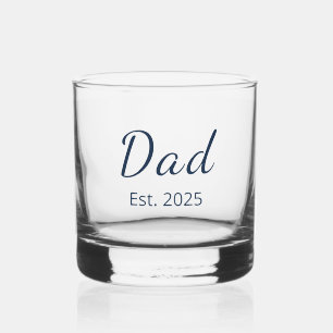 Modern Nieuw Papa Minimalistisch Jaar Opgericht Whisky Glas