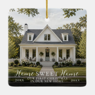 Modern Nieuw Thuis Sweet Home Eerste Kerst Foto  Keramisch Ornament