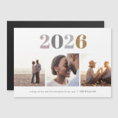 Modern nieuwjaar | 3 Magnetische fotokaart (Voorkant / Achterkant)