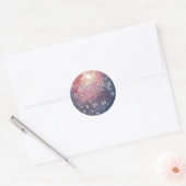 Modern Night Sky Galaxy Blue Paars Red Names Ronde Sticker (Envelop)