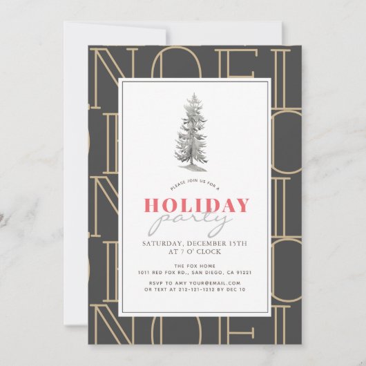 Modern NOEL Pattern Kerstfeestdag Kaart (Voorkant)