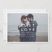 Modern Nothing Fancy Just Love Photo Save the Date (Voorkant)