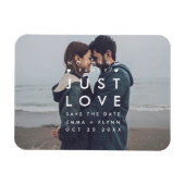Modern Nothing Fancy Just Love Photo Save the Date Magneet (Horizontaal)