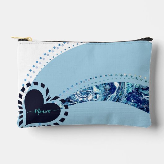 Modern Novelty Custom Naam Blauw & Wit Etui (Voorkant)