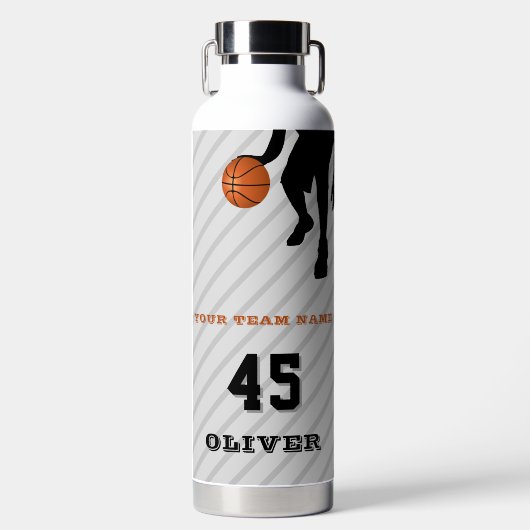 Modern nummer van het Basketbalteam Waterfles (Voorkant)