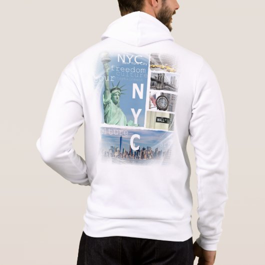 Modern Nyc Manhattan New York City Vrijheidsbeeld Hoodie (Achterkant)