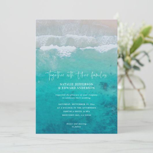 Modern oceaanstrandscript zand elegant tropisch (Staand voorkant)