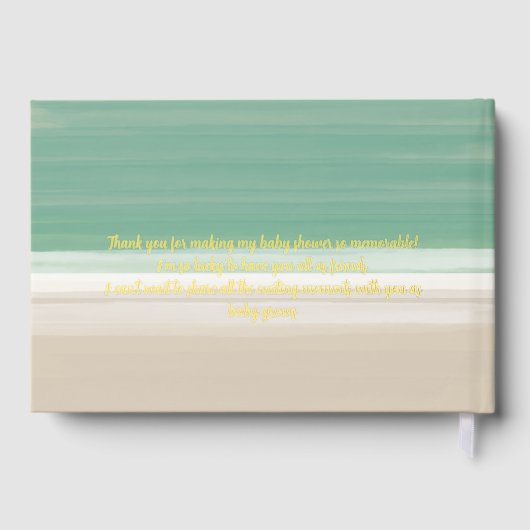 Modern Ocean Beach Baby shower Dank u bericht Gastenboek (Achterkant)