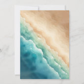 Modern Ocean Beach Blue Waterverf Kaart (Achterkant)