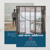 Modern Ocean Blue New Home 2-foto Bewegende Kaart (Voorkant / Achterkant)