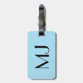 Modern Ocean Chevron Monogrammed Bagagelabel (Achterkant verticaal)