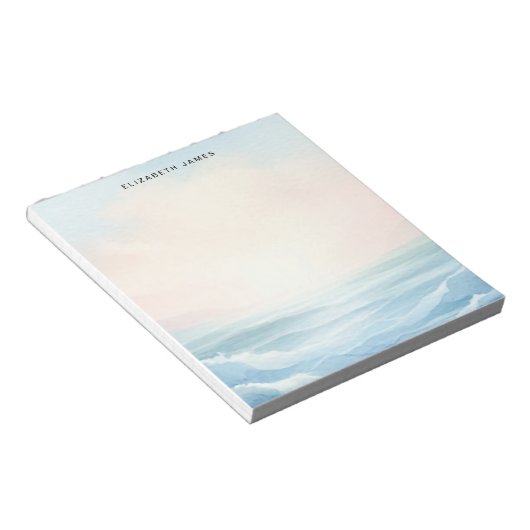 Modern Ocean Pastel Waterverf gelaagd Ombre Notitieblok (Schuin)