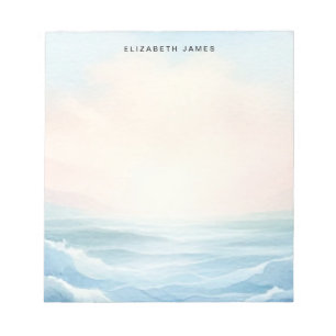 Modern Ocean Pastel Waterverf gelaagd Ombre Notitieblok