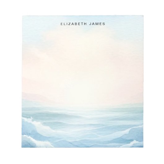 Modern Ocean Pastel Waterverf gelaagd Ombre Notitieblok (Voorkant)