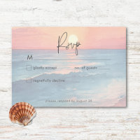 Modern Ocean Sunset Waterverf Beach Wedding