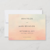 Modern Ocean Sunset Waterverf Beach Wedding Save The Date (Achterkant)
