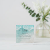 Modern Ocean Tide Wedding QR Code RSVP Card Informatiekaartje (Staand voorkant)
