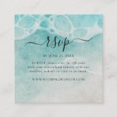 Modern Ocean Tide Wedding QR Code RSVP Card Informatiekaartje (Voorkant)