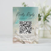 Modern Ocean Tide Wedding QR Code RSVP Card Save The Date (Staand voorkant)