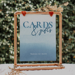 Modern Ocean`Waterverf Baby shower Kaarten & Cadea Poster