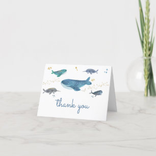 Modern Ocean Whale Baby shower bedankkaart