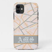Modern Ochre en Grey Geometric Lines Case-Mate iPhone Case (Achterkant)