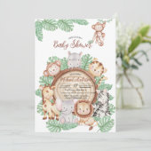 Modern Oerwoud Animals Green Safari waterverf b Kaart (Staand voorkant)