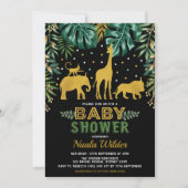Modern Oerwoud Baby shower / Tropische Safari Kaart (Voorkant)