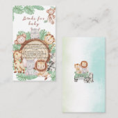 Modern Oerwoud Dieren Groene Safari Waterverf Informatiekaartje (Voorkant / Achterkant)