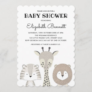 Modern Oerwoud Dieren Safari Baby shower Giraffe Kaart