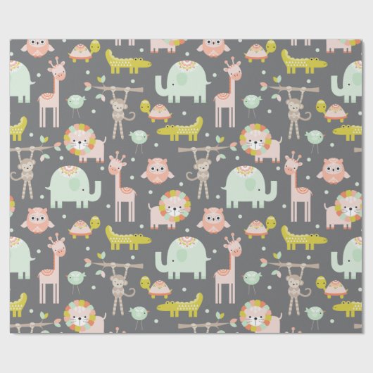 Modern Oerwoud dierlijk verpakkingspapier Cadeaupapier (Vlak)