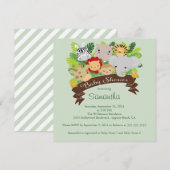 Modern Oerwoud Safari Animals Baby shower Kaart (Voorkant / Achterkant)