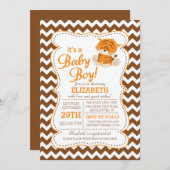 Modern Oerwoud Safari Baby shower Uitnodiging (Voorkant / Achterkant)