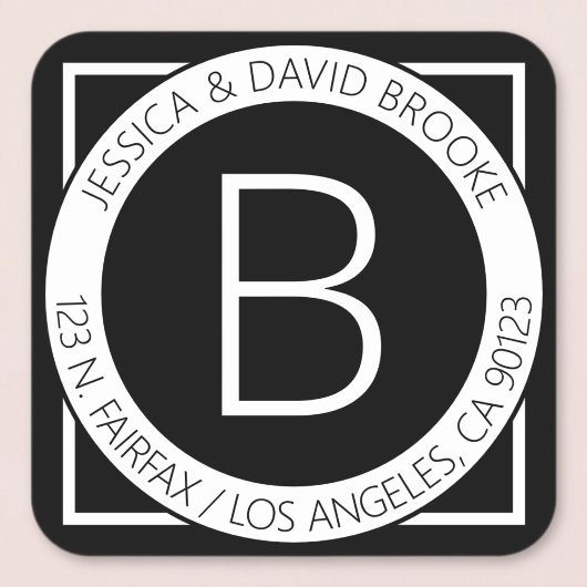 Modern ogend retouradres of productlabel vierkante sticker