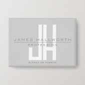 Modern ogend zakelijk monogram | Grey Button (Voorkant)