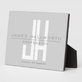 Modern ogend zakelijk monogram | Grey Fotoplaat (Zijkant)