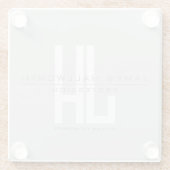 Modern ogend zakelijk monogram | Grey Glazen Onderzetter (Achterkant)