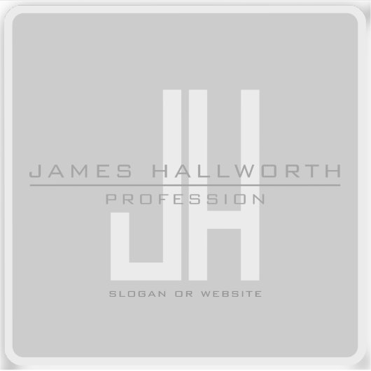 Modern ogend zakelijk monogram | Grey Sticker (Voorkant)