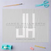 Modern ogend zakelijk monogram | Grey Tissuepapier (Craft)