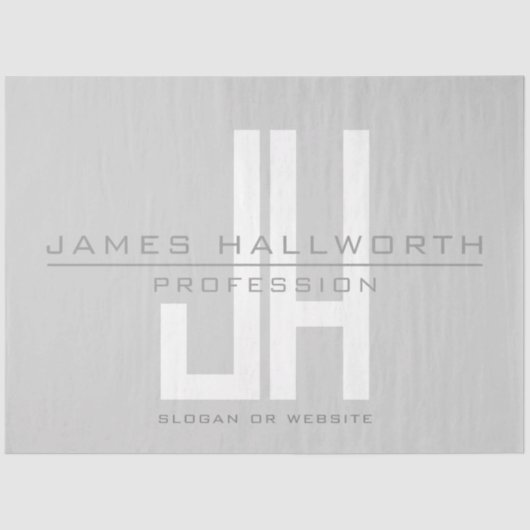 Modern ogend zakelijk monogram | Grey Tissuepapier (Voorkant)